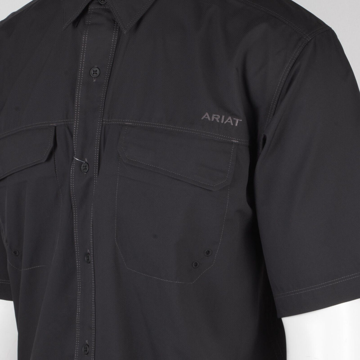 Ariat Men's Black Venttek Climate Tek Cooling UPF 50 S/S Woven Shirt (S03)