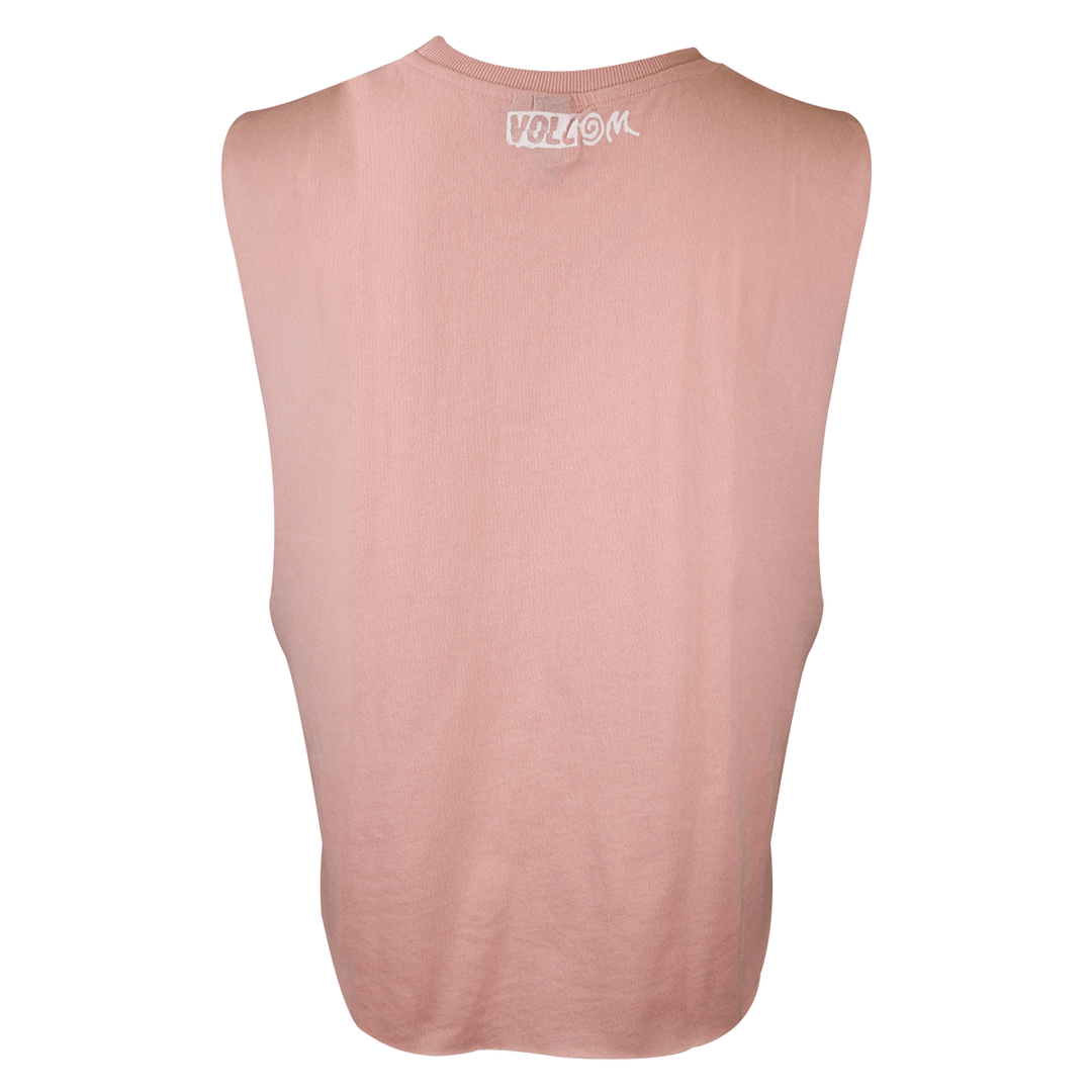 Volcom Women's Pink: Black Green Swirl Sleeveless Tank Top