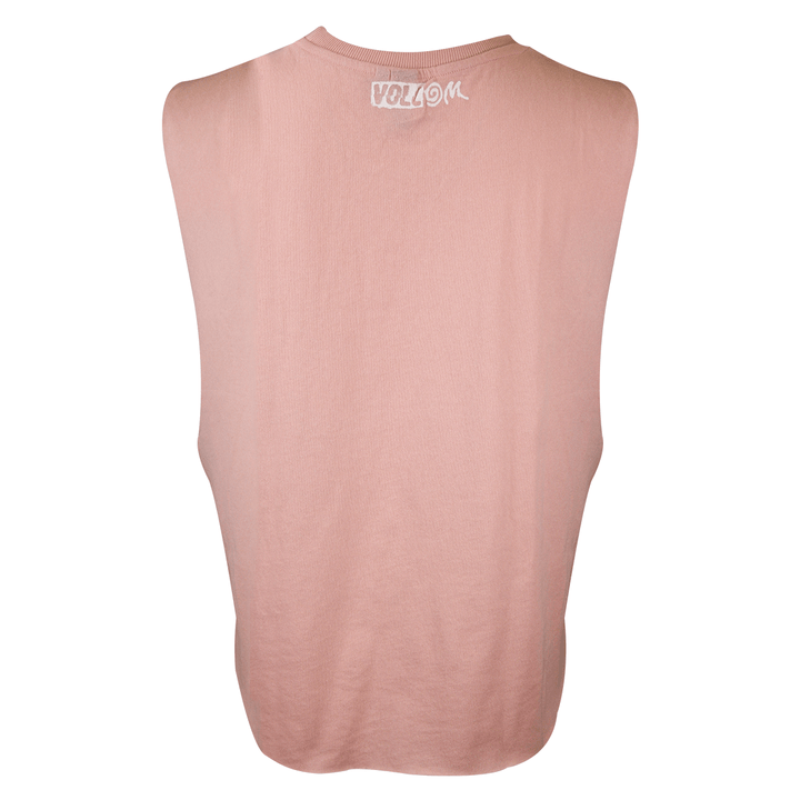 Volcom Women's Pink: Black Green Swirl Sleeveless Tank Top