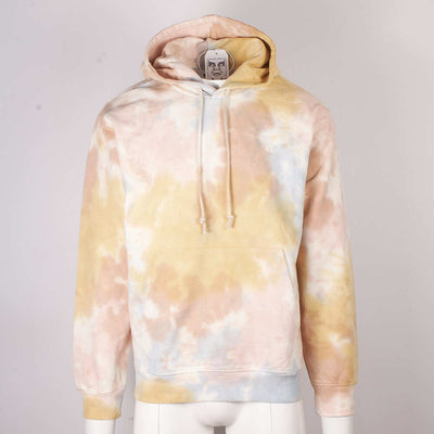 OBEY Men's Toffee Multi Mini Bold Recycled Tie Dye HD Pull Over Hoodie