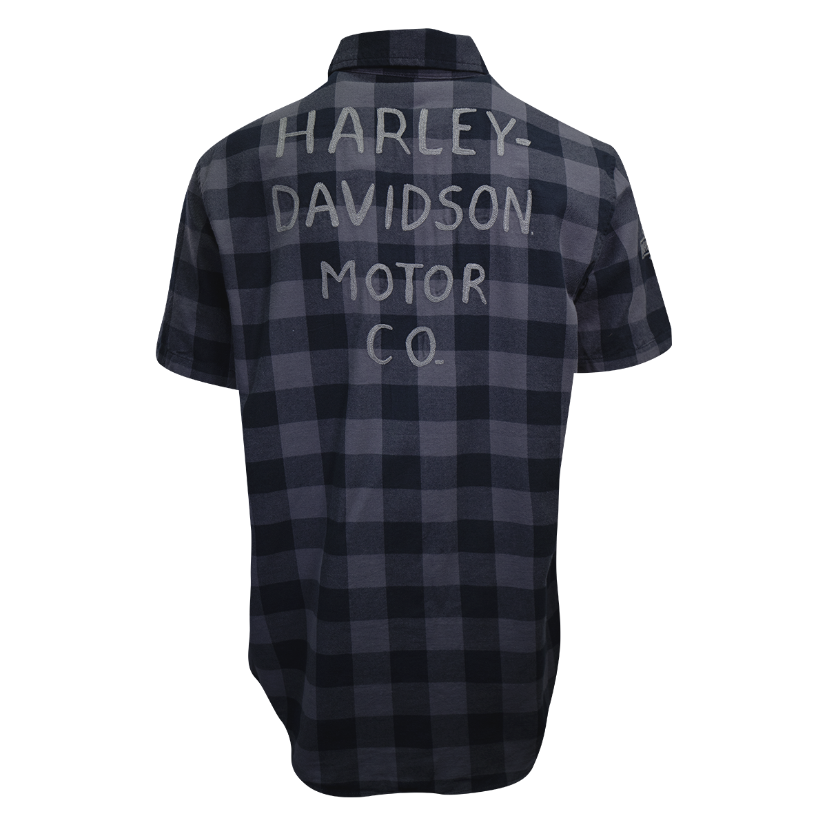 Harley-Davidson Men's Navy Box Plaid S/S Woven Shirt (S04)