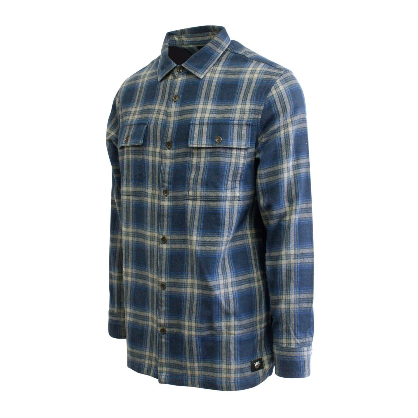 Vans Men's Dress Blue Stormy Weather Straight Hem Melange L/S Flannel Shirt