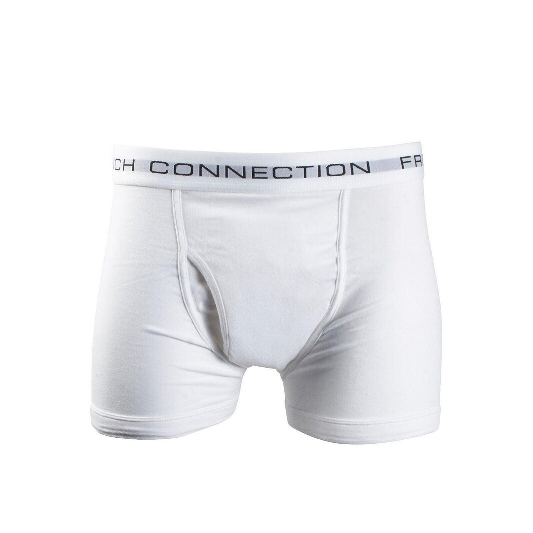 French Connection Men's White & Black 2 Pack Boxer Briefs