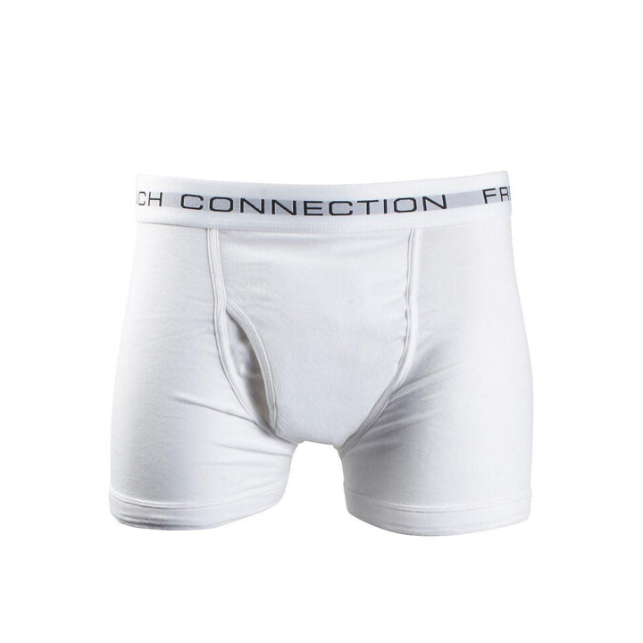 French Connection Men's White & Black 2 Pack Boxer Briefs