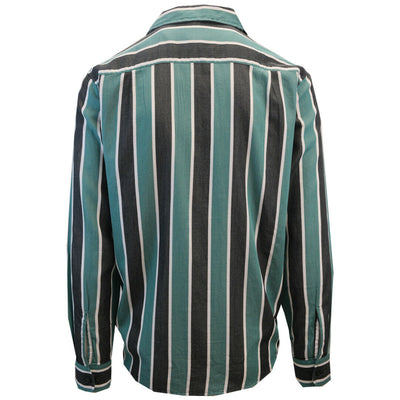 OBEY Men's Black & Green Wicker Stripe Camp L/S Shirt (S16)