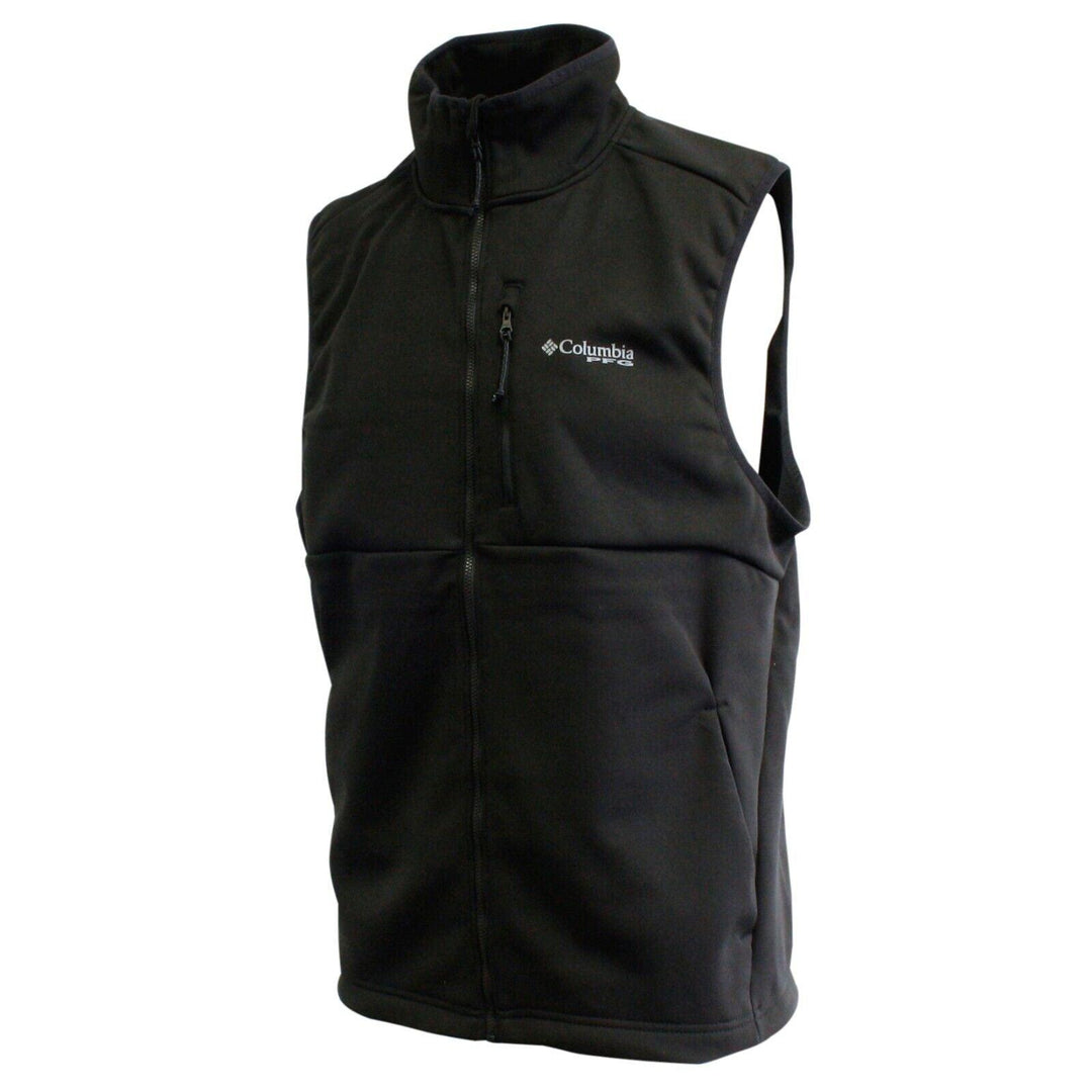 Columbia Men's Black PFG Terminal Stretch Softshell Full Zip Vest