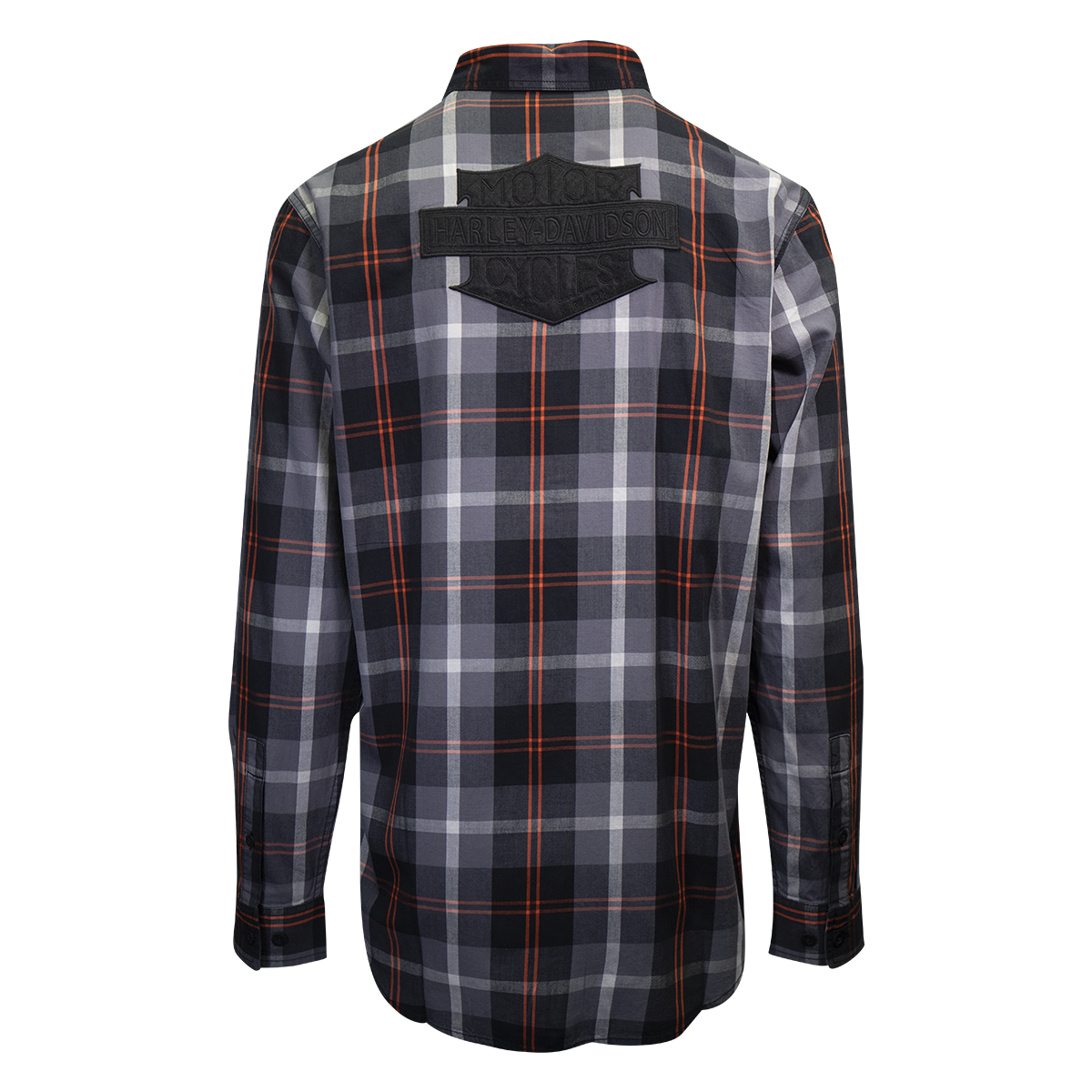 Harley-Davidson Men's Charcoal Red Plaid L/S Woven Shirt (S08)