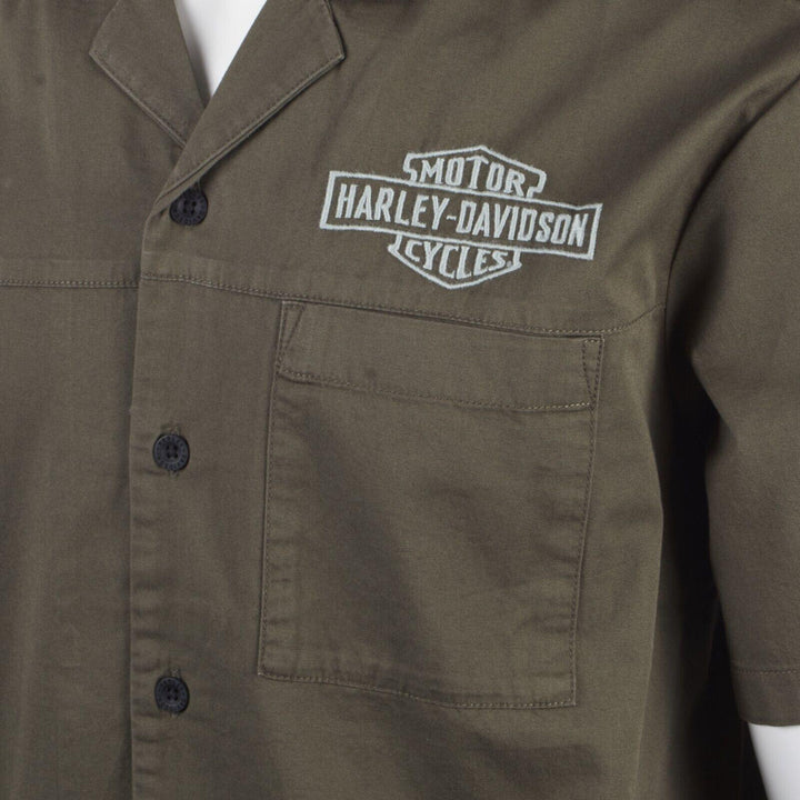 HD Branded Men's Grape Leaf Wrench Crew S/S Woven Shirt (S46B)