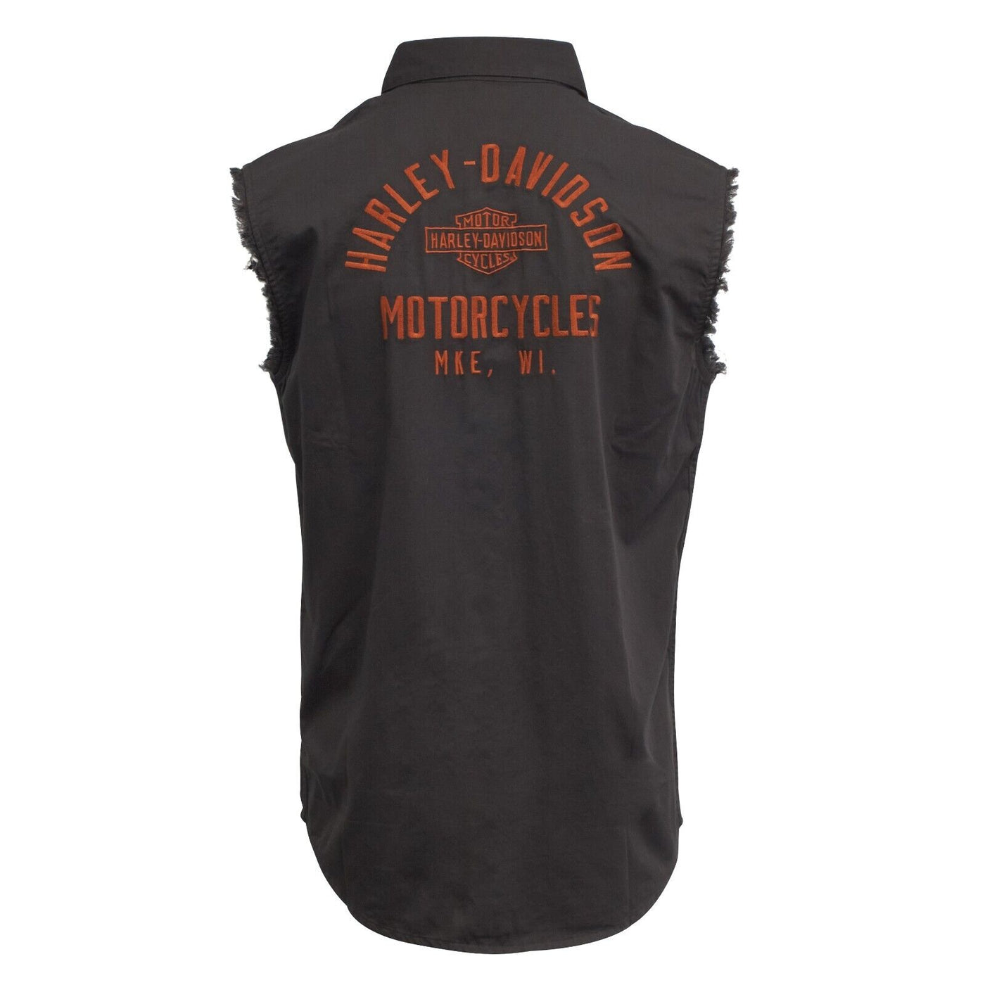 Harley-Davidson Men's Brown Sturgis Racing Blowout Button Down Sleeveless Shirt