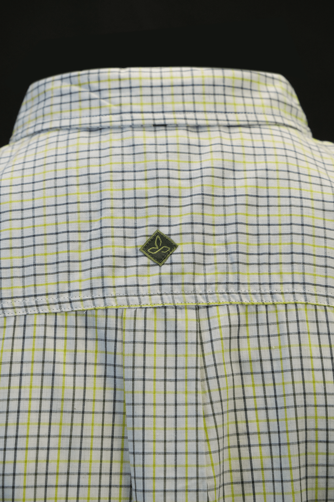 prAna Men's Chartreuse Green Box Plaid S/S Woven Shirt (Slim Fit) S01