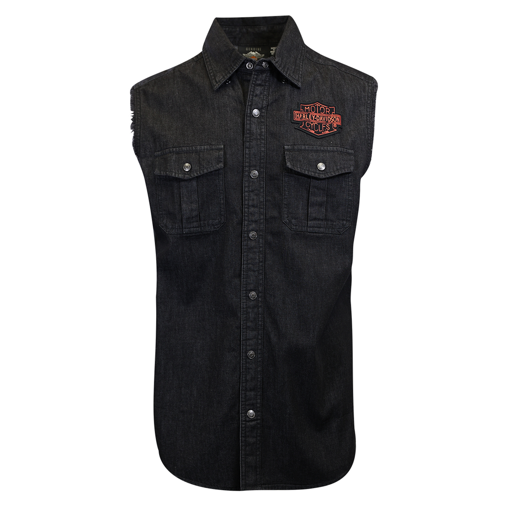 Harley-Davidson Women's Geometric Pattern Denim Sleeveless Vest – Spotted  Clothing