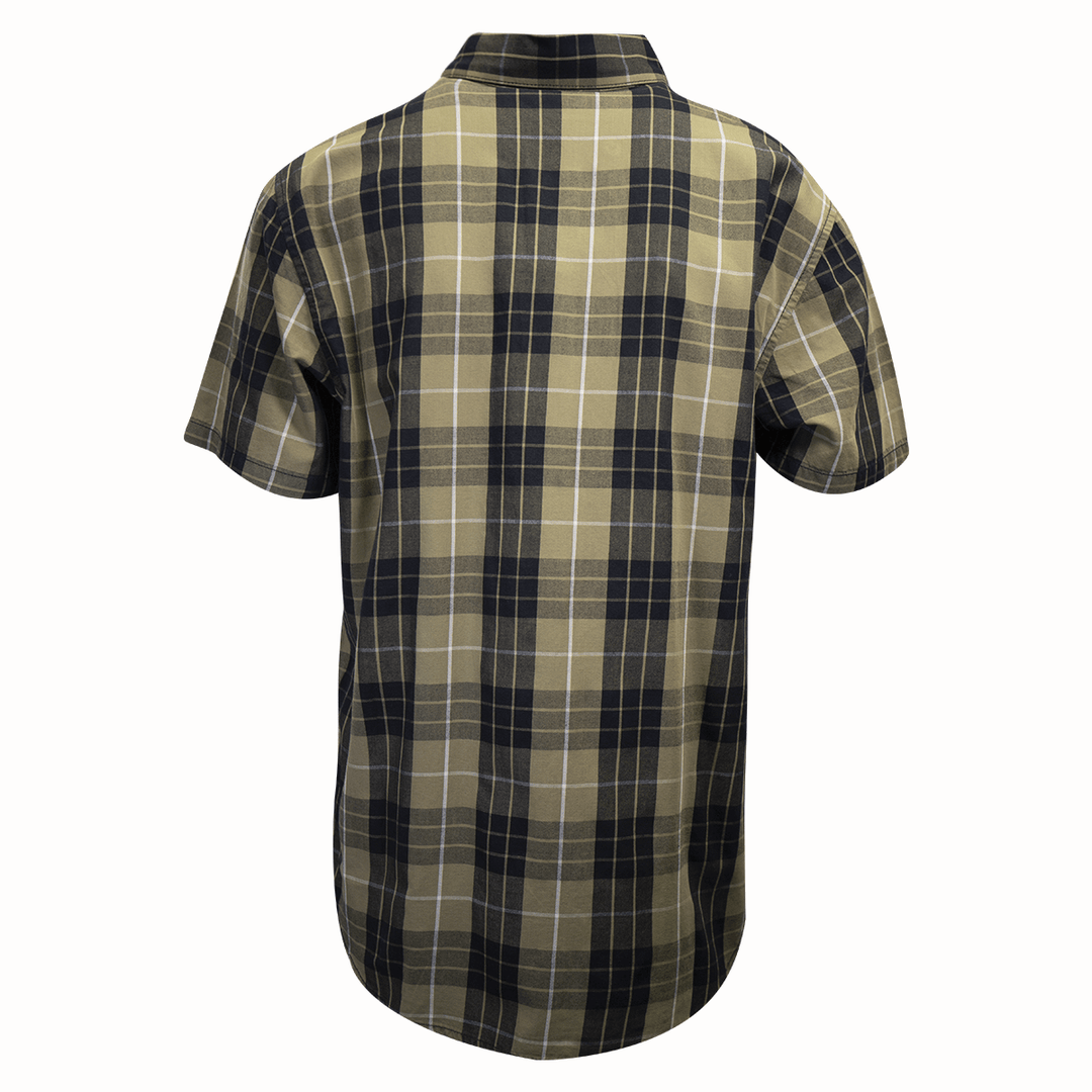 HD Branded Men's Metallic Sunburst Green Plaid S/S Woven Shirt (S10)