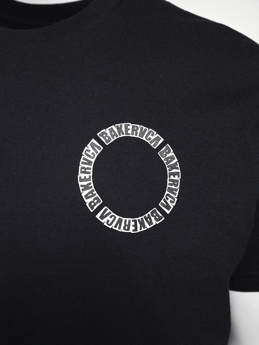 RVCA Men's Black BAKERVCA Circle Relaxed Fit S/S T-Shirt (S10)