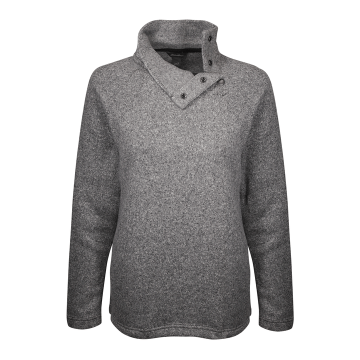 Eddie Bauer Women's Three Snap On Button Mock Neck Sweater (S04)
