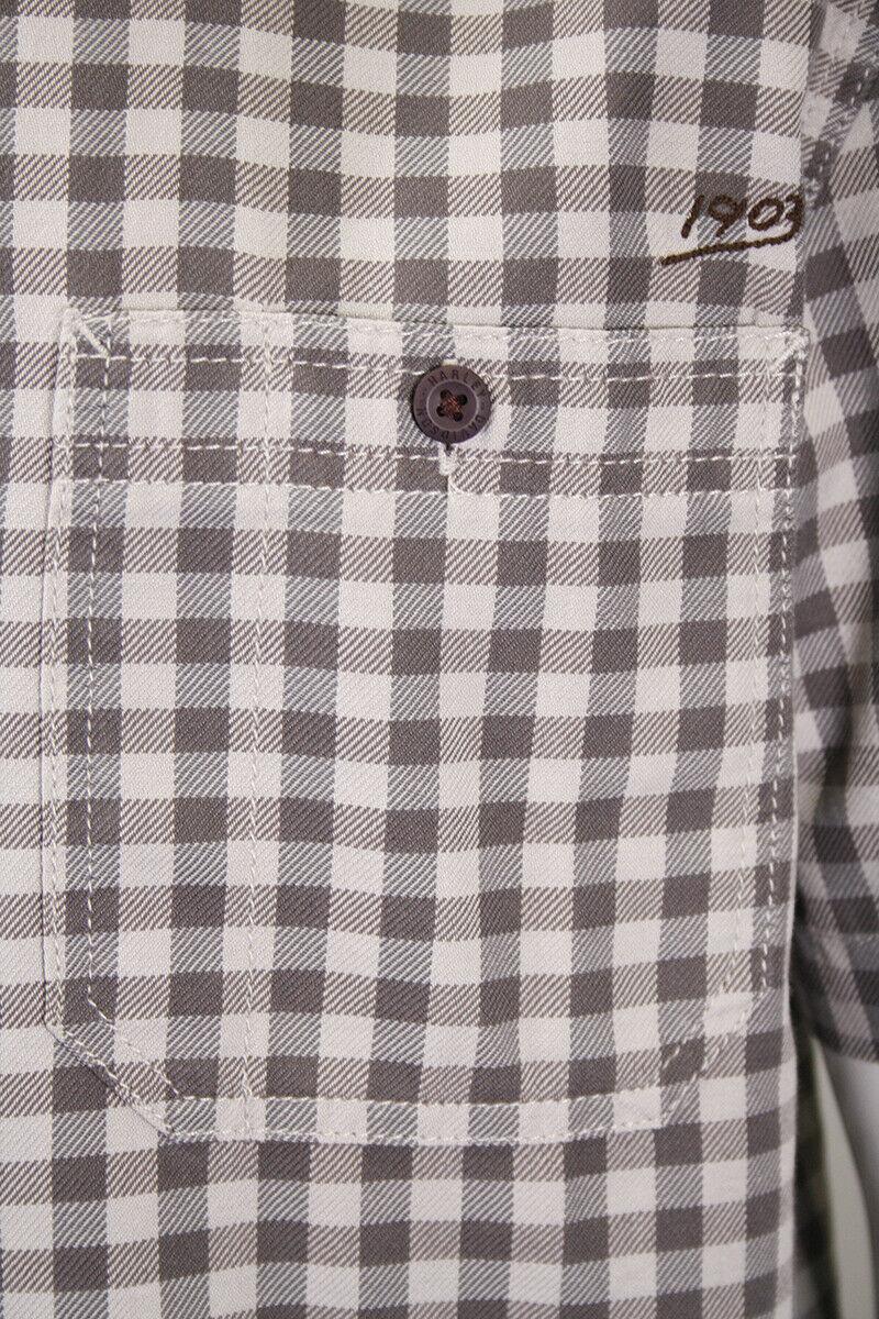HD Branded Men's Grey Brown Plaid S/S Woven Shirt