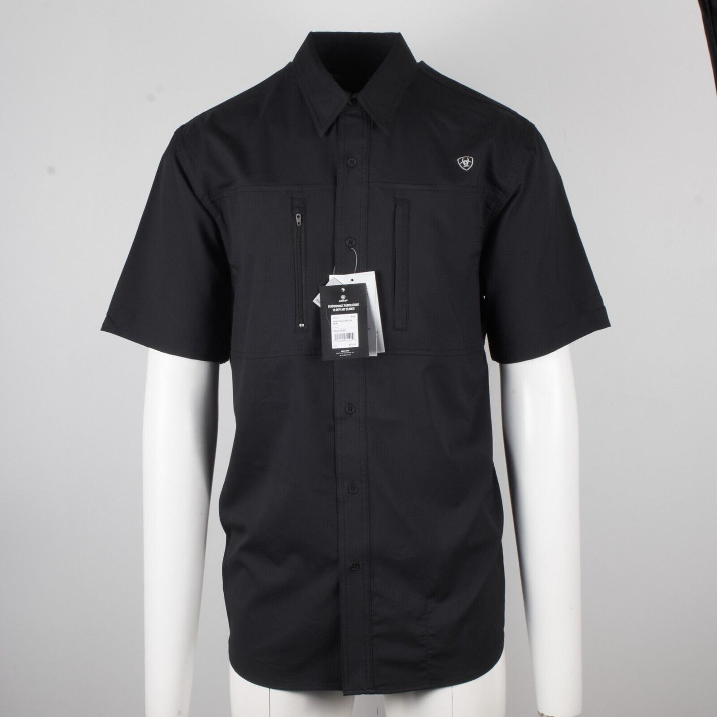 Ariat Men's Black Venttek Climate Tek Cooling UPF 40 S/S Woven Shirt (S02)