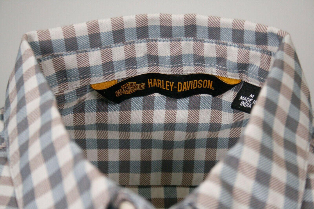 HD Branded Women's Grey Blue Plaid L/S Woven Shirt