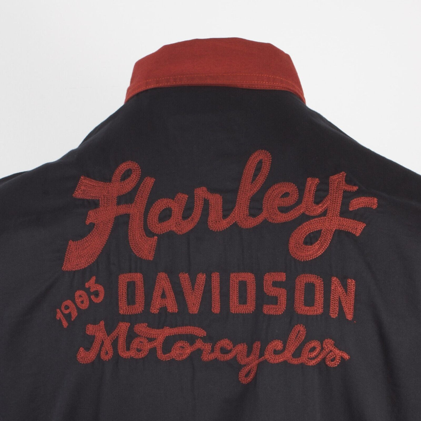 Harley-Davidson Men's Black Red Moto Club S/S Woven Shirt (S44)