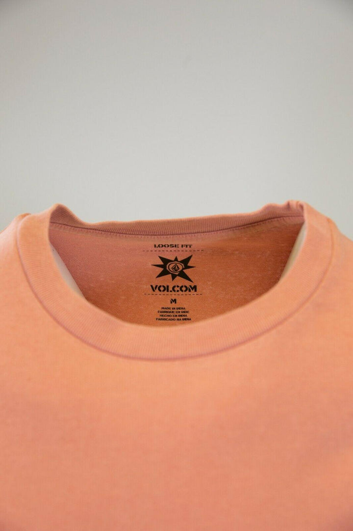 Volcom Men's Salmon Pink Remote Chronicles Loose Fit L/S T-Shirt (S01)