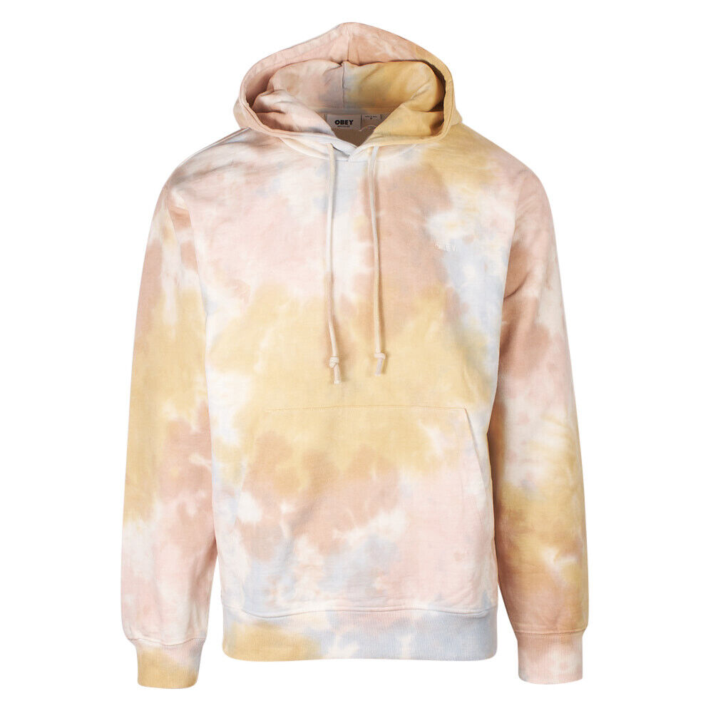 OBEY Men's Toffee Multi Mini Bold Recycled Tie Dye HD Pull Over Hoodie