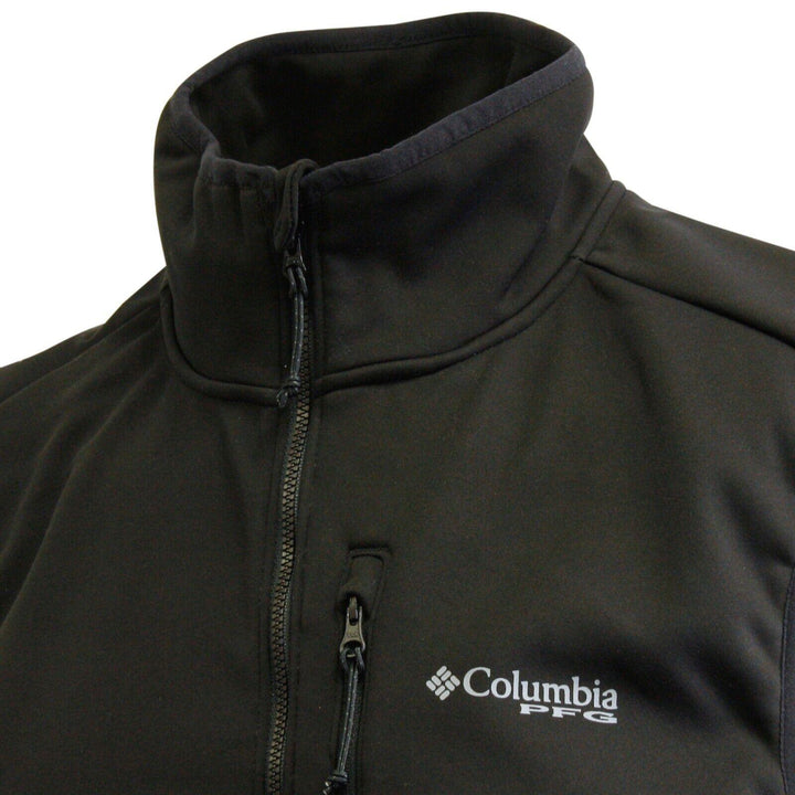 Columbia Men's Black PFG Terminal Stretch Softshell Full Zip Vest