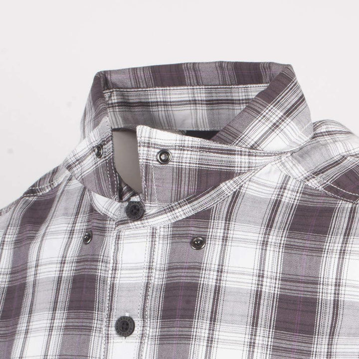 HD Branded Men's Purple White Plaid Amplifier S/S Woven Shirt (S34)