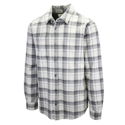 prAna Men's Grey & White L/S Flannel Shirt (S13)