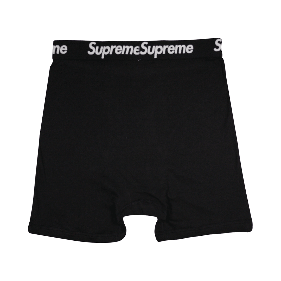 Supreme Men's 100% Authentic Single Pack Black Boxer Briefs – Spotted  Clothing