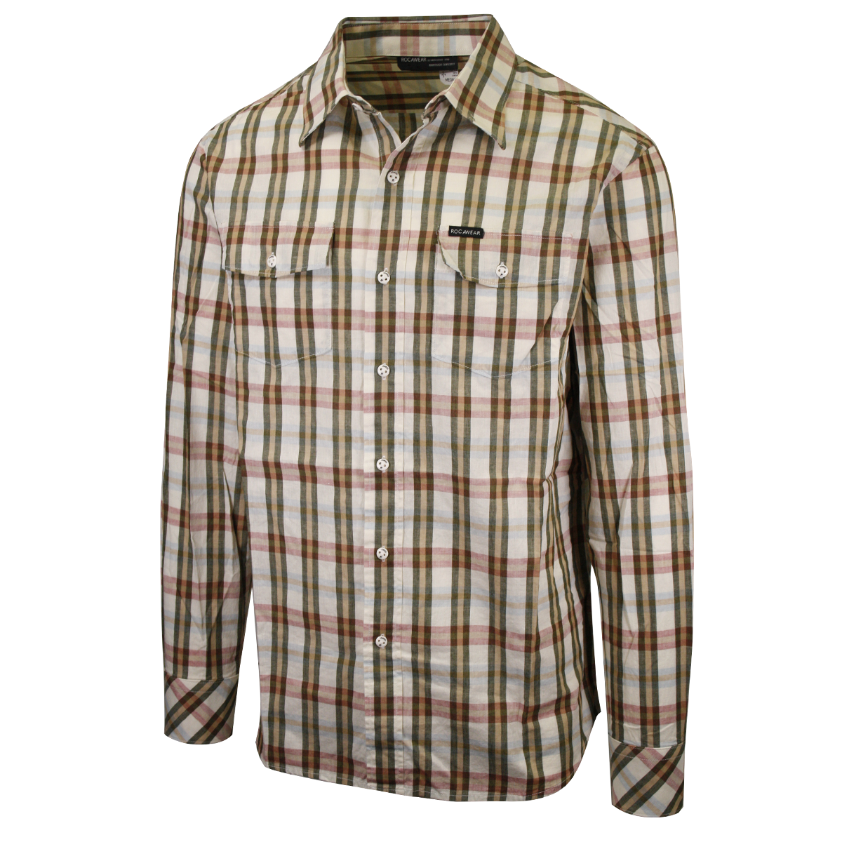 Rocawear Men's Vanilla Second To None Plaid L/S Woven Shirt (Size S & M)
