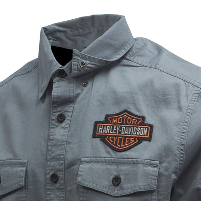 Harley-Davidson Men's Stormy Weather Bar & Shield L/S Woven Shirt (S52A)