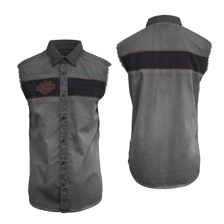 HD Branded Men's Blackened Pearl Iron Bond Blowout Sleeveless Shirt