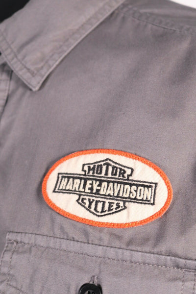 Harley-Davidson Men's Grey Circular Patch S/S Woven Shirt (S27)
