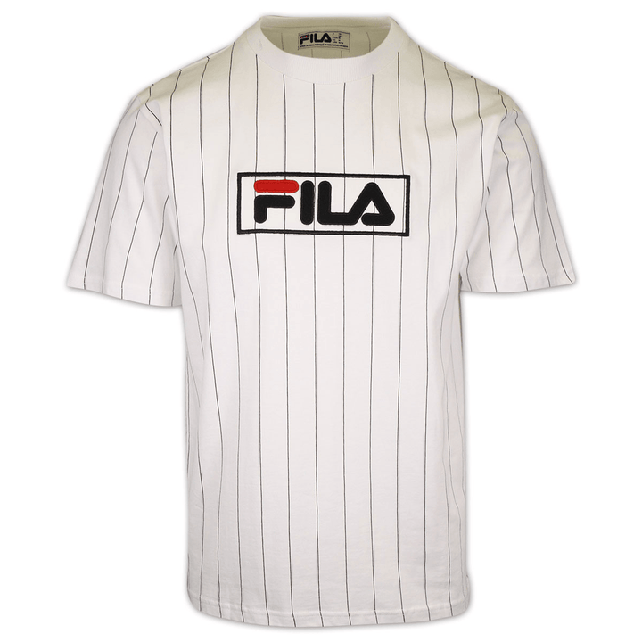 FILA Men's White Striped & Logo S/S T-Shirt (181)