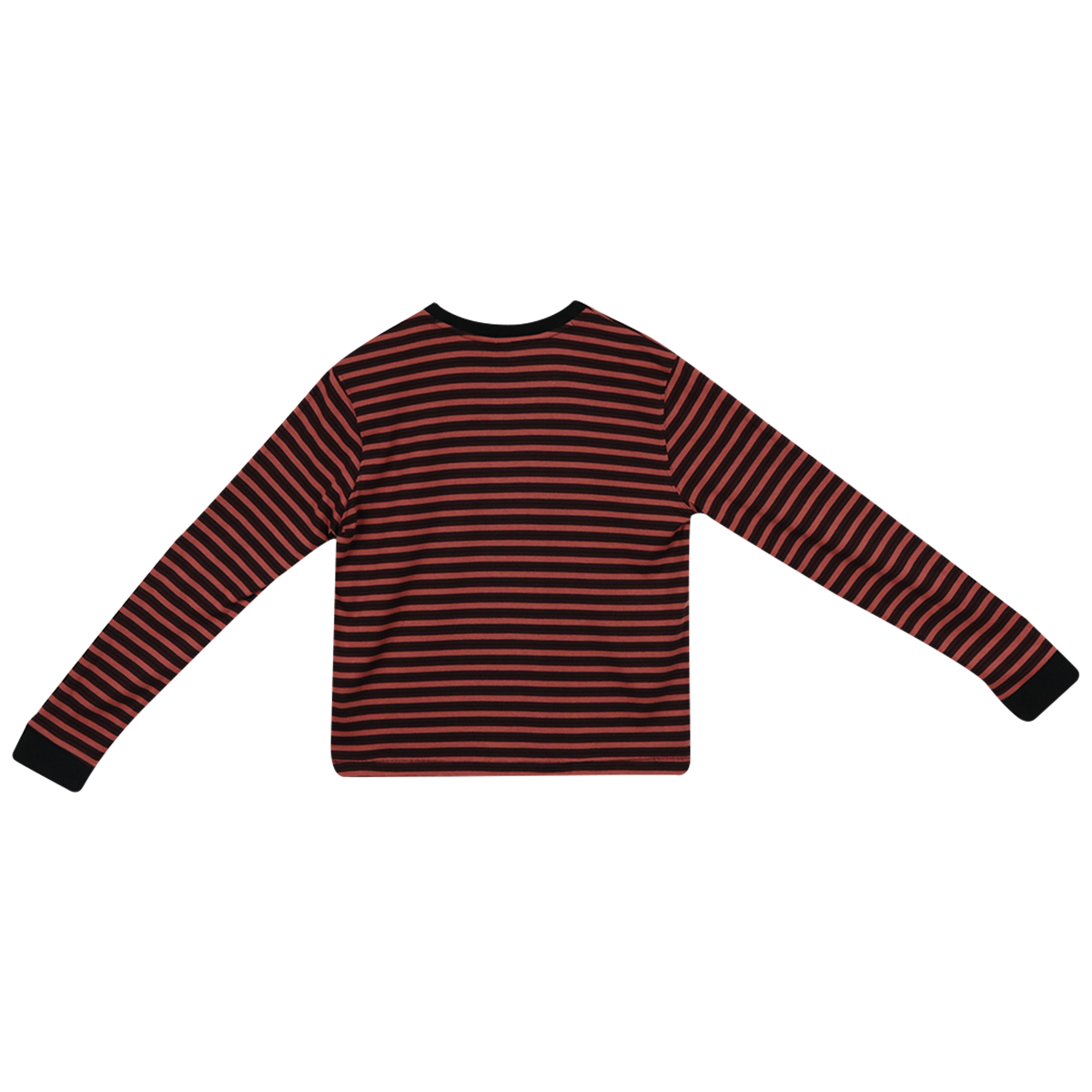 Volcom Girl's Merlot Red & Blush Pink Striped L/S T-Shirt (S03)