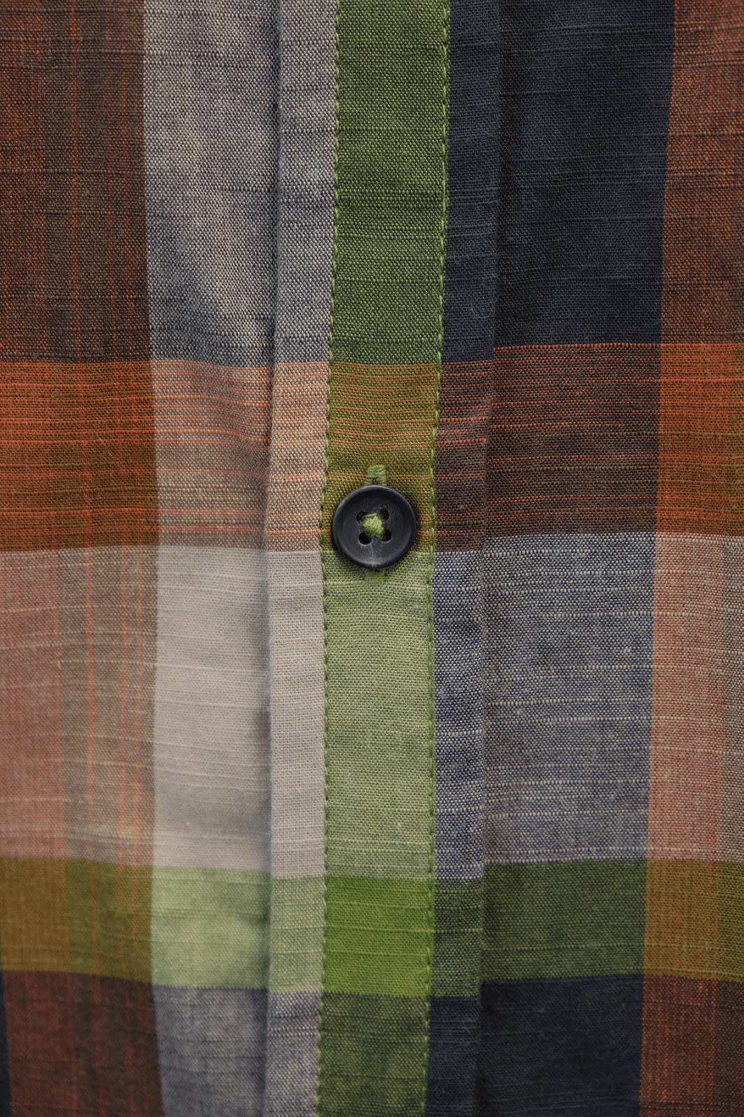 prAna Men's Charcoal Green Orange Box Plaid Benton S/S Woven Shirt S05