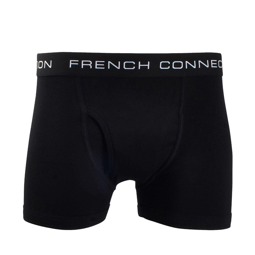 French Connection Men's White & Black 2 Pack Boxer Briefs