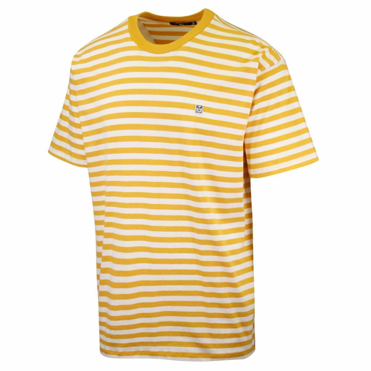 OBEY Men's Yellow 89 Icon II Striped S/S T-Shirt (S01A)