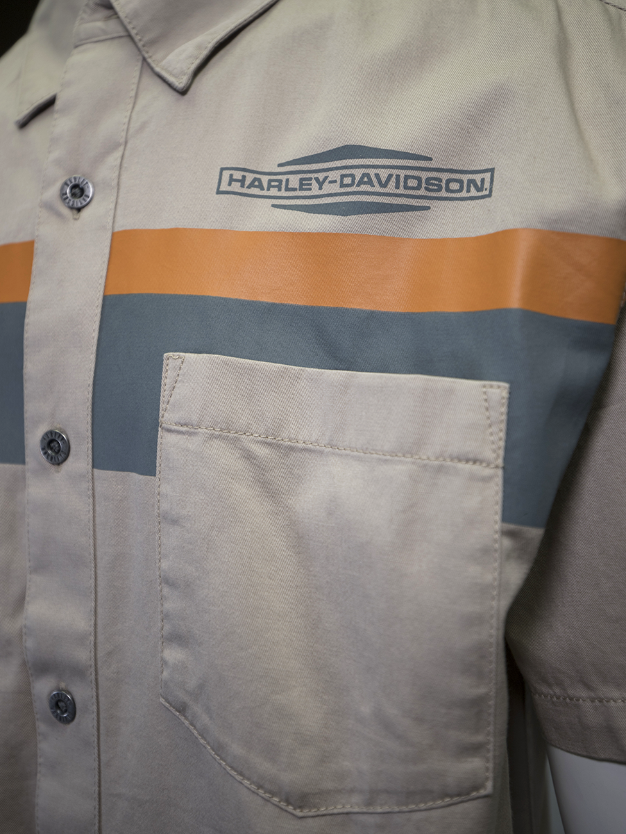 Harley-Davidson Men's Khaki Sport Lines S/S Woven Shirt (S17)