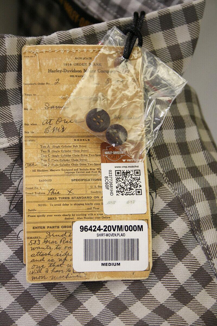 HD Branded Men's Grey Brown Plaid S/S Woven Shirt