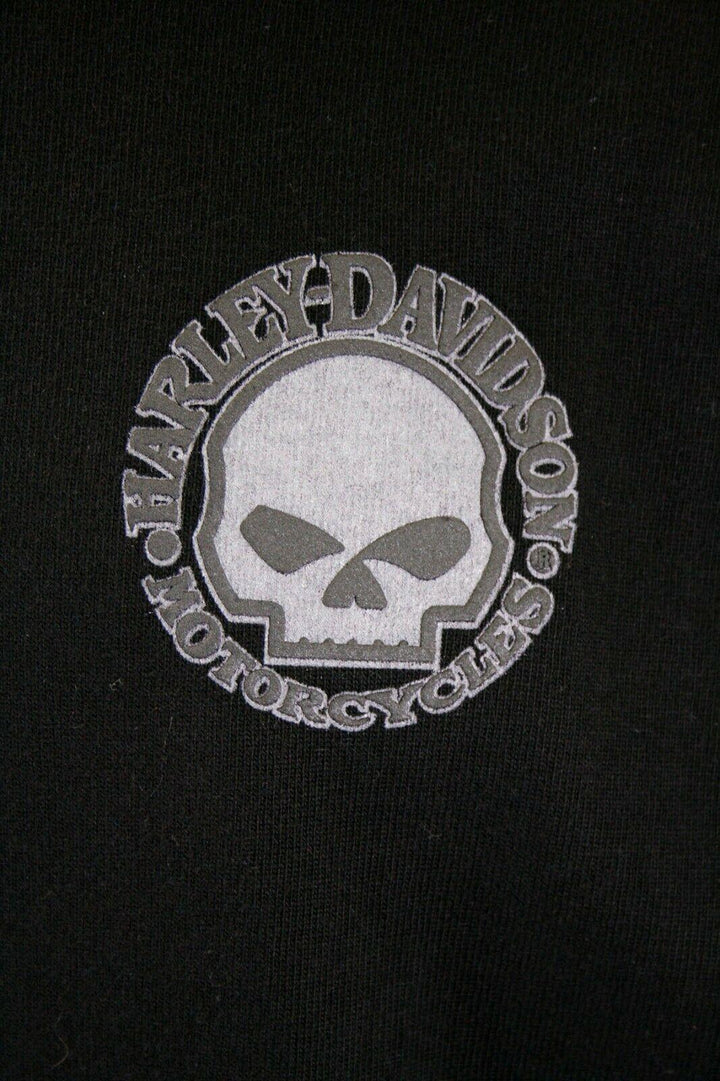 HD Branded Men's Black Grey Skull V-Neck L/S Sweater