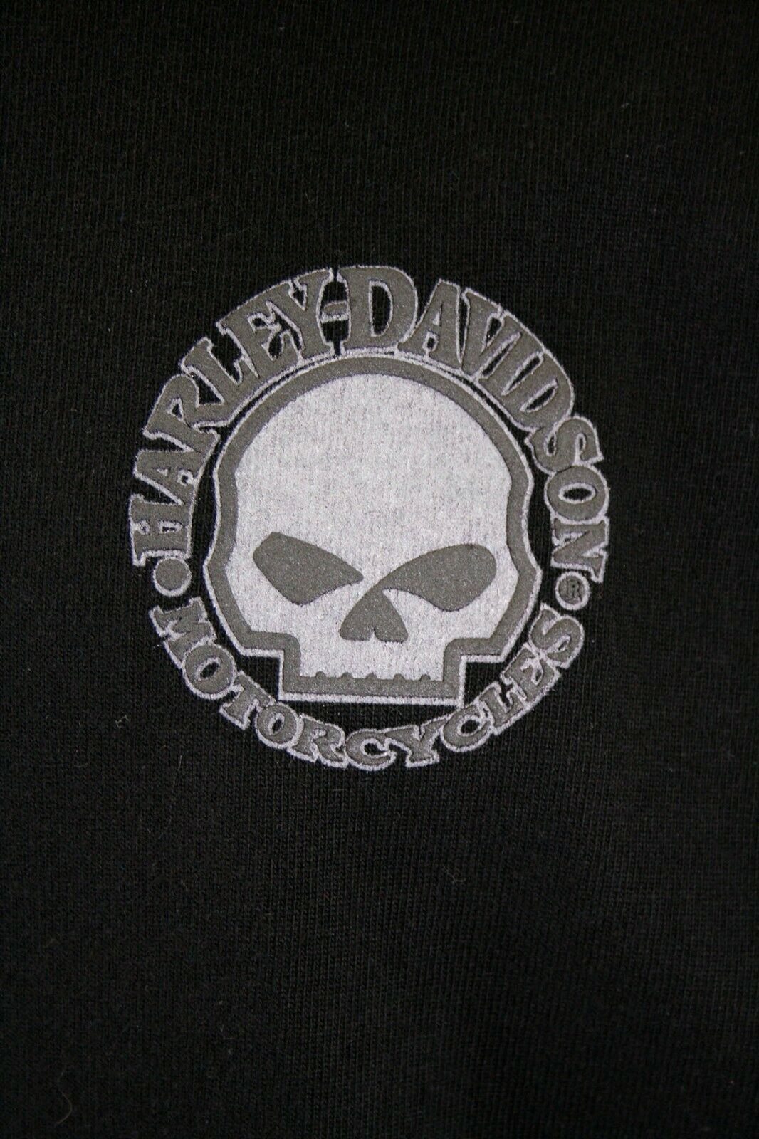 Harley-Davidson Men's Black Grey Skull V-Neck L/S Sweater