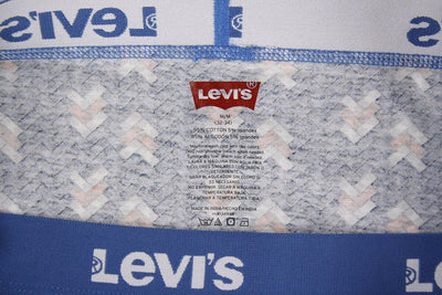 Levi's Men's 3 Pack Grey, Blue Patch, Sky Blue Stretch Boxer Briefs