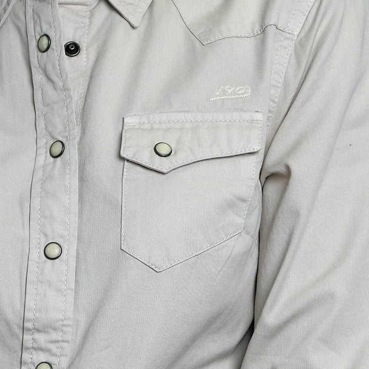 HD Branded Women's Beige 1903 L/S Woven Shirt (S17)