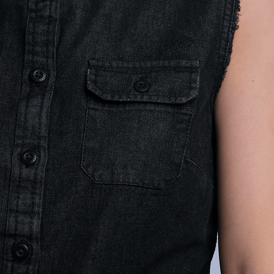 HD Branded Women's Charcoal Vest w/ Back Logo Sleeveless Vest