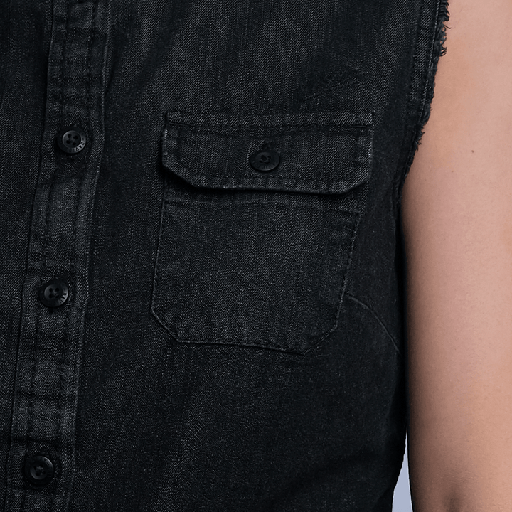 HD Branded Women's Charcoal Vest w/ Back Logo Sleeveless Vest