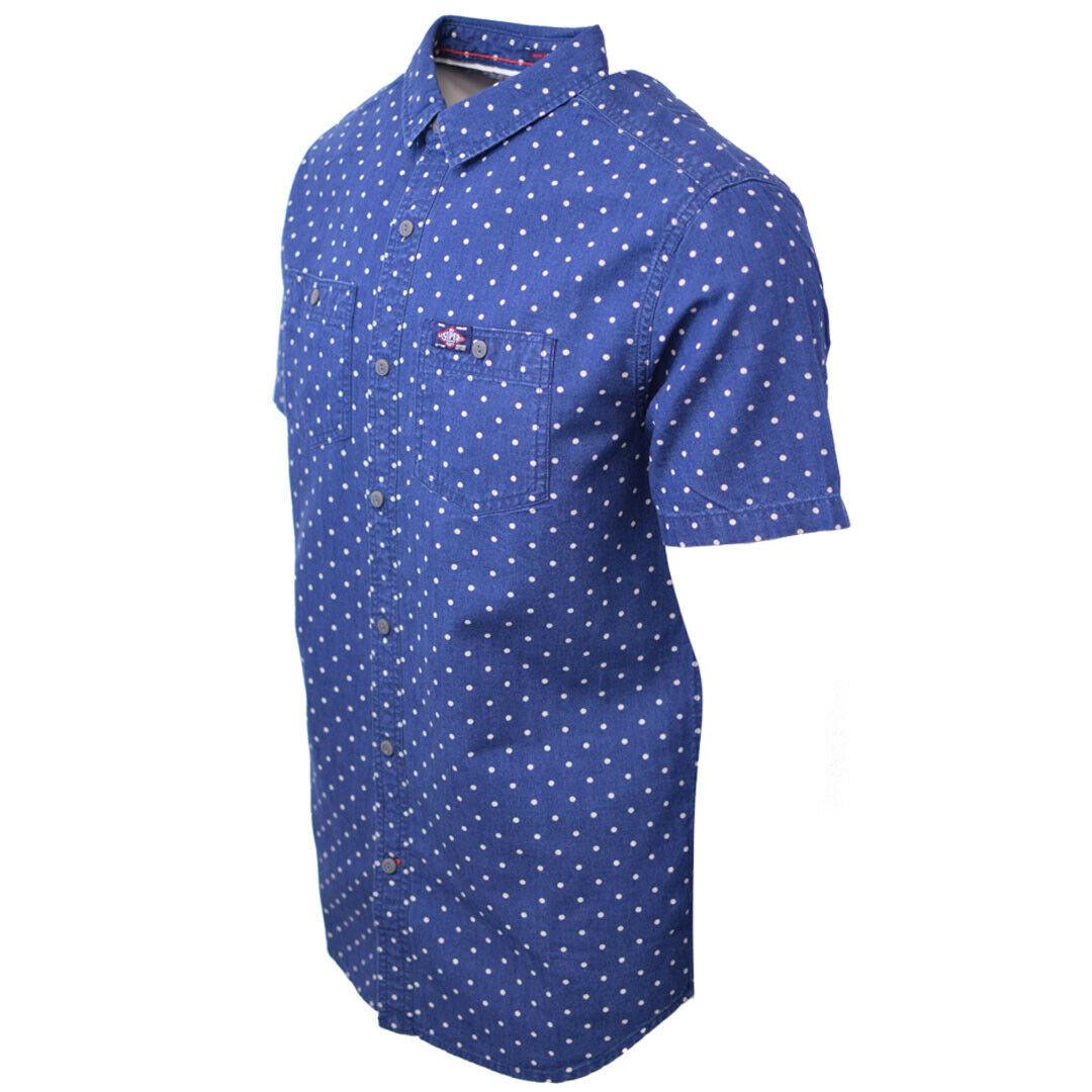 Superdry Men's Indigo Riveter Polka Dot S/S Woven