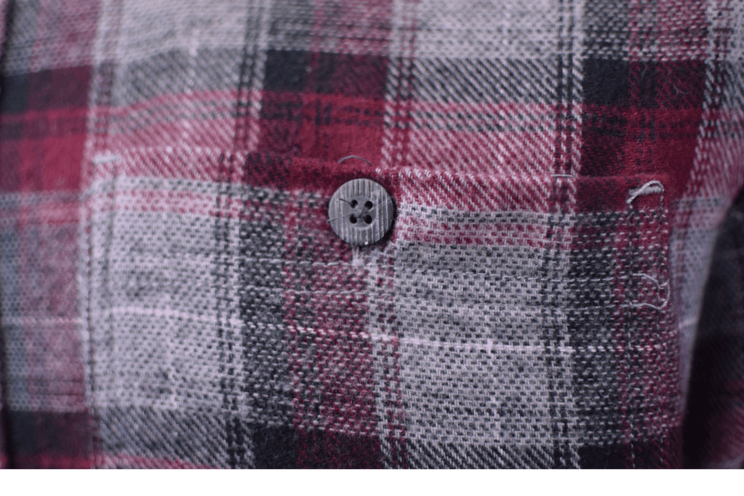 Cherokee Men's Tottus Camisa Maroon & Gray Plaid Hooded L/S Flannel Shirt