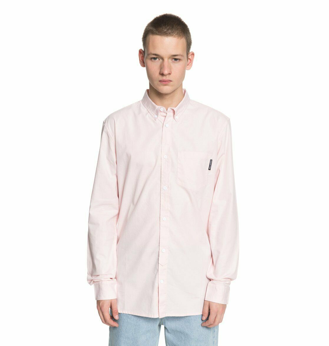 DC Shoes Men's Classic Oxford Light Pink L/S Woven Shirt