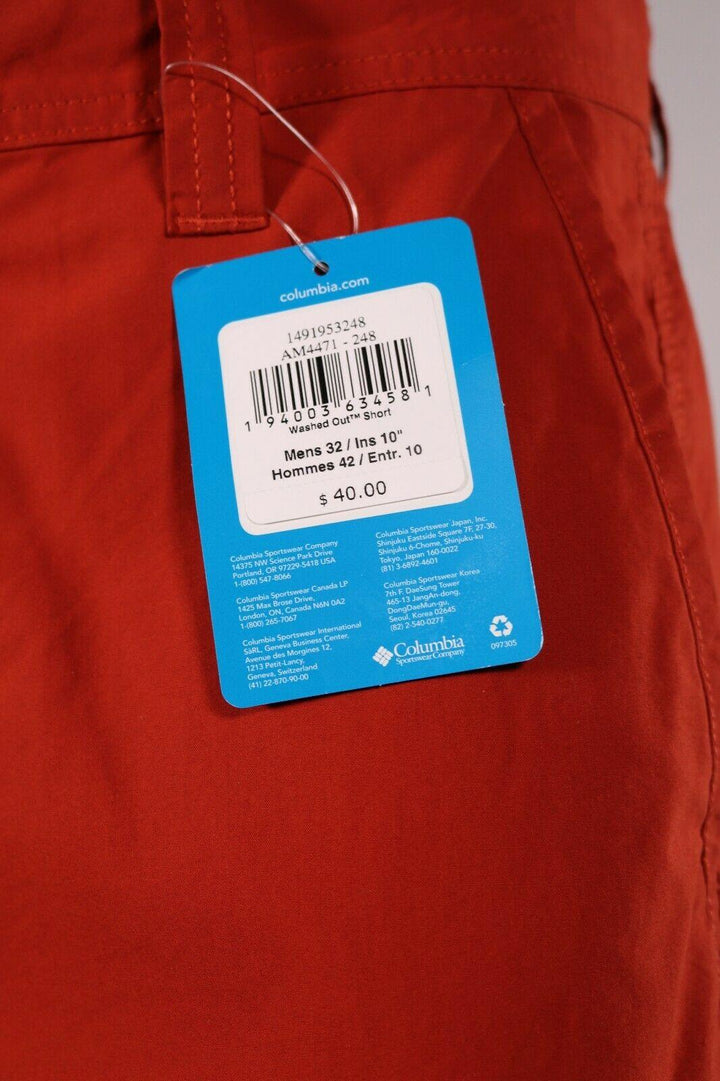Columbia Men's Carnelian Red Inseam 10" Washed Out Chino Short  248