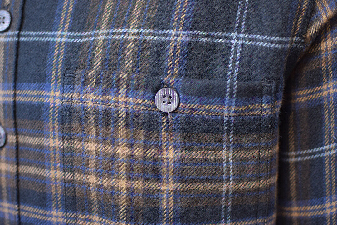 Cherokee Men's Tottus Camisa Black & Brown Plaid Hooded L/S Flannel Shirt